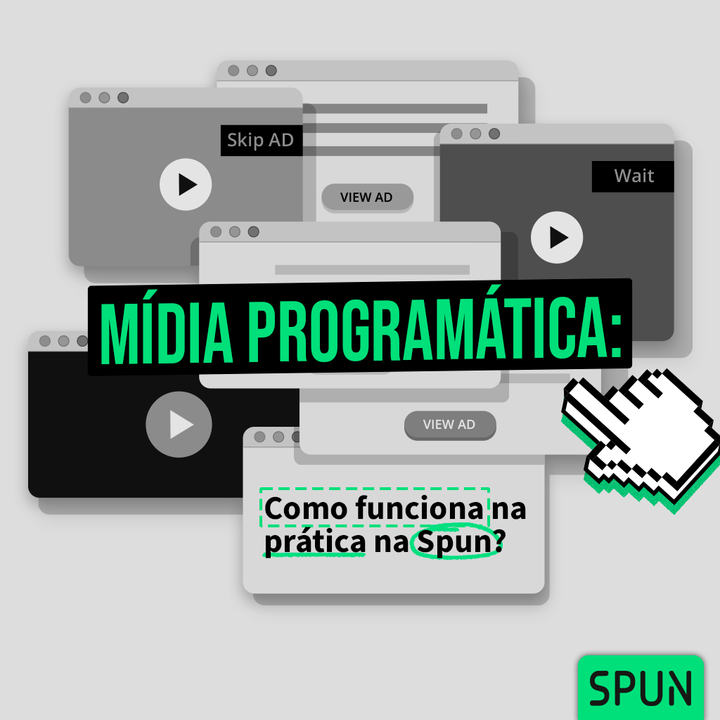 Banner ilustrativo sobre mídia programática na Spun