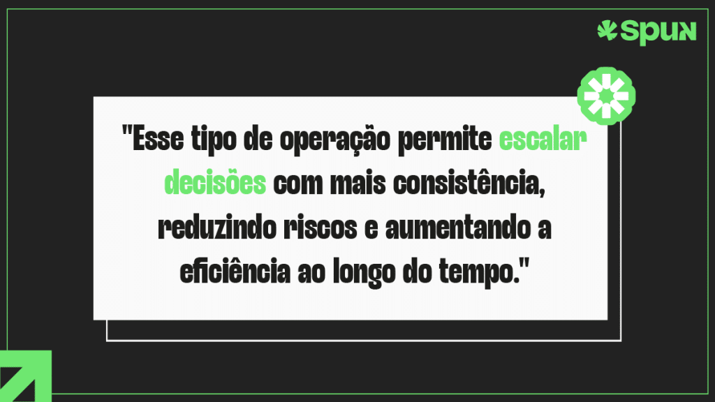 Frase sobre mídia programática destacando escala, consistência e eficiência na tomada de decisões em campanhas digitais