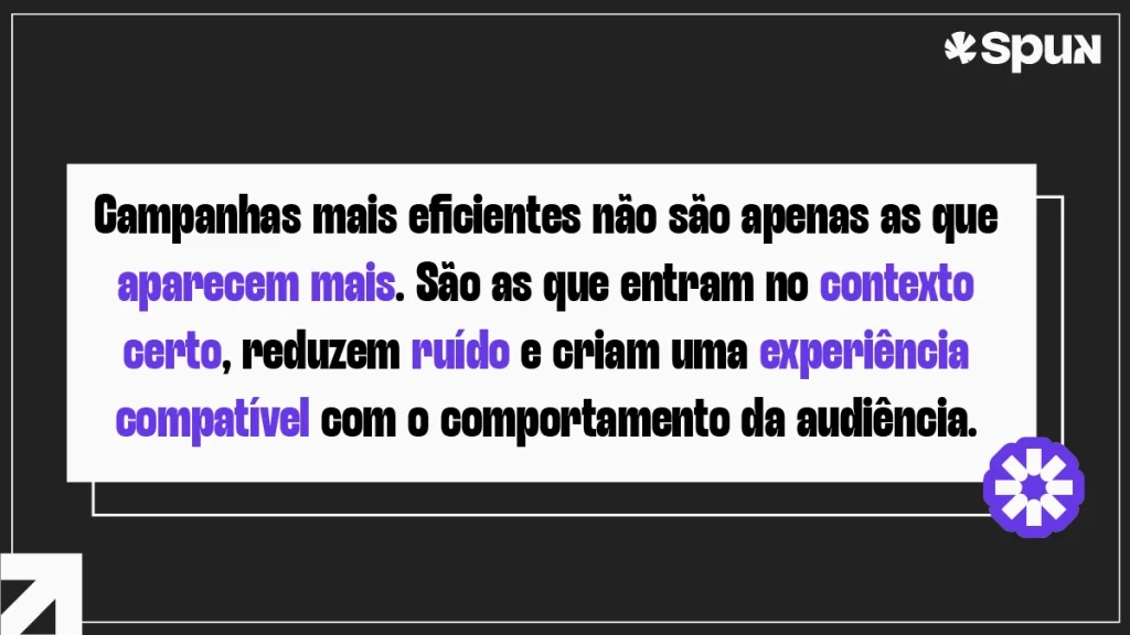 Arte destaca que campanhas eficientes dependem de contexto, redução de ruído e experiência compatível com o comportamento da audiência